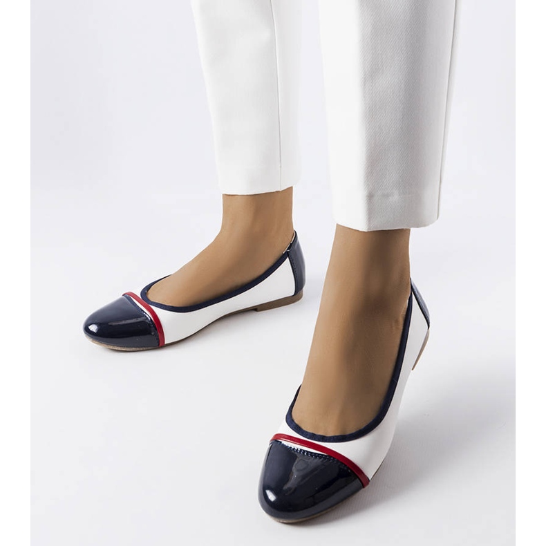 Ballerine bianche e blu navy di Salmons bianca 1