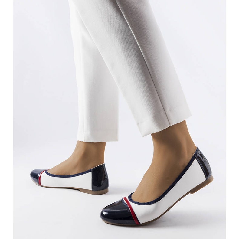 Ballerine bianche e blu navy di Salmons bianco 2