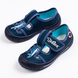 Pantofole da asilo Shelovet per ragazzi blu 1