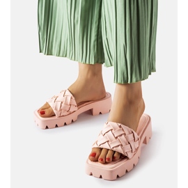 Pantofole rosa con suola da trattore di Lora 1