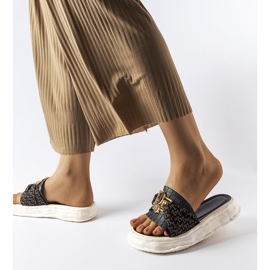 Ciabatte decorative in gomma nera di Bérard nero 1