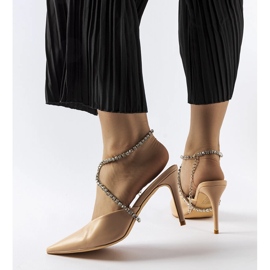 Sandali beige con tacco a spillo Drainer 1