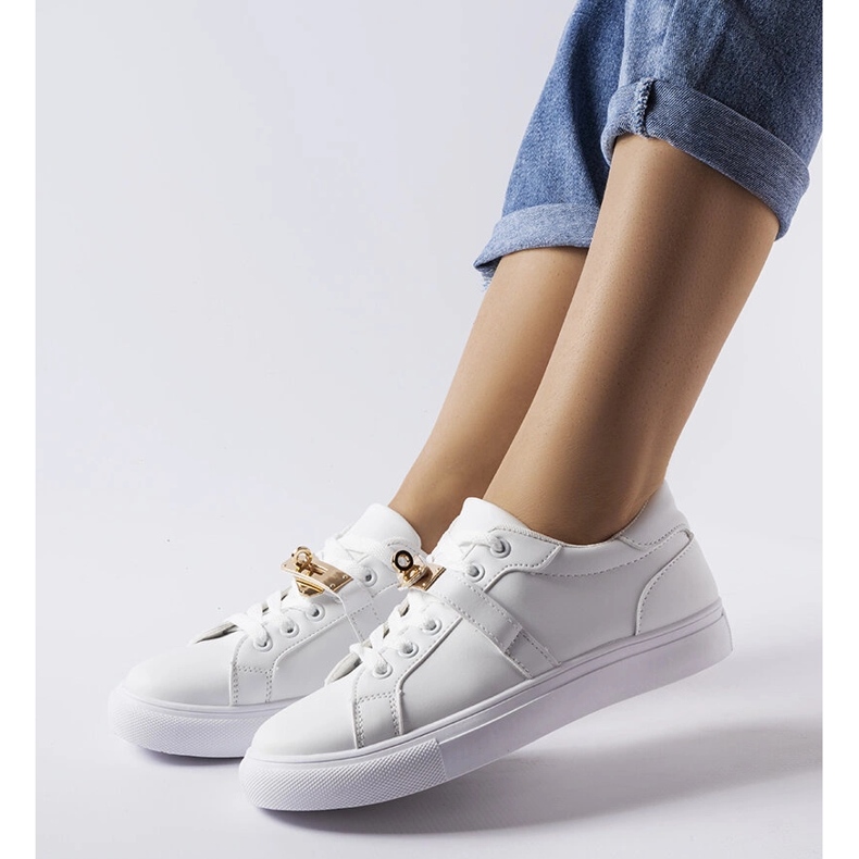 Sneakers bianche e oro 2JO-YD41633-01 Oro bianco 1