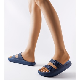 Ciabatte in gomma blu navy con fibbie di Padova 1