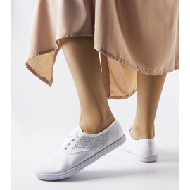 Sneakers bianche con strass di Godfrey bianca 1