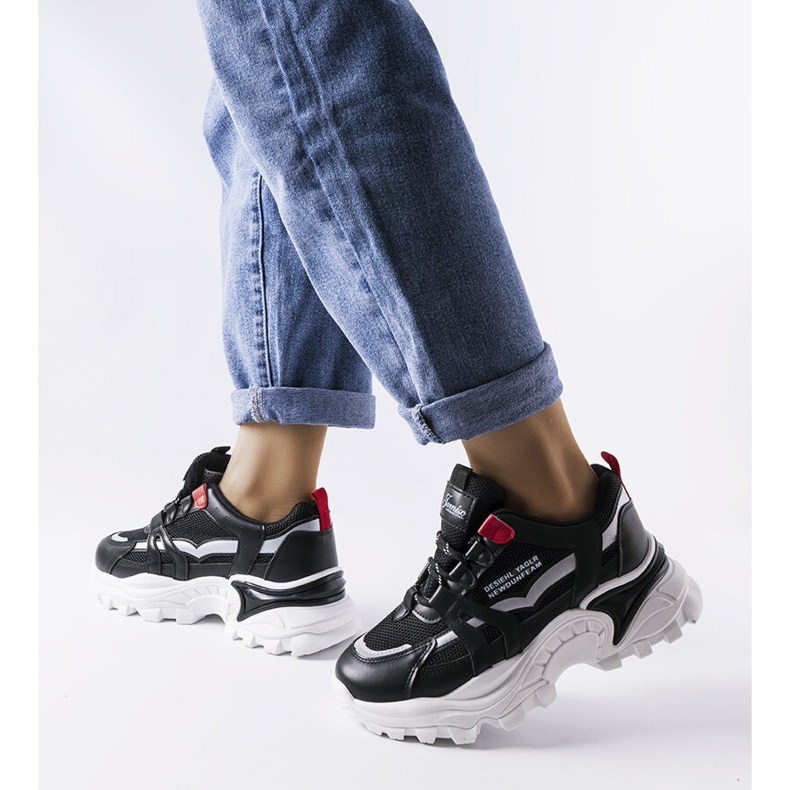 Sneakers nere con inserti Opal fluo nero 1