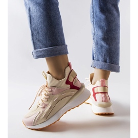 Inna Sneaker in tessuto beige e rosa di Begins 1