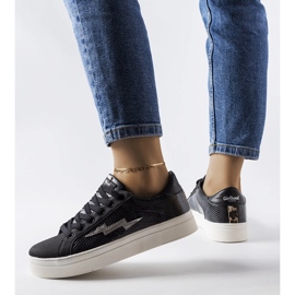 Sneaker Vernadeau in similpelle di serpente nera nero 1