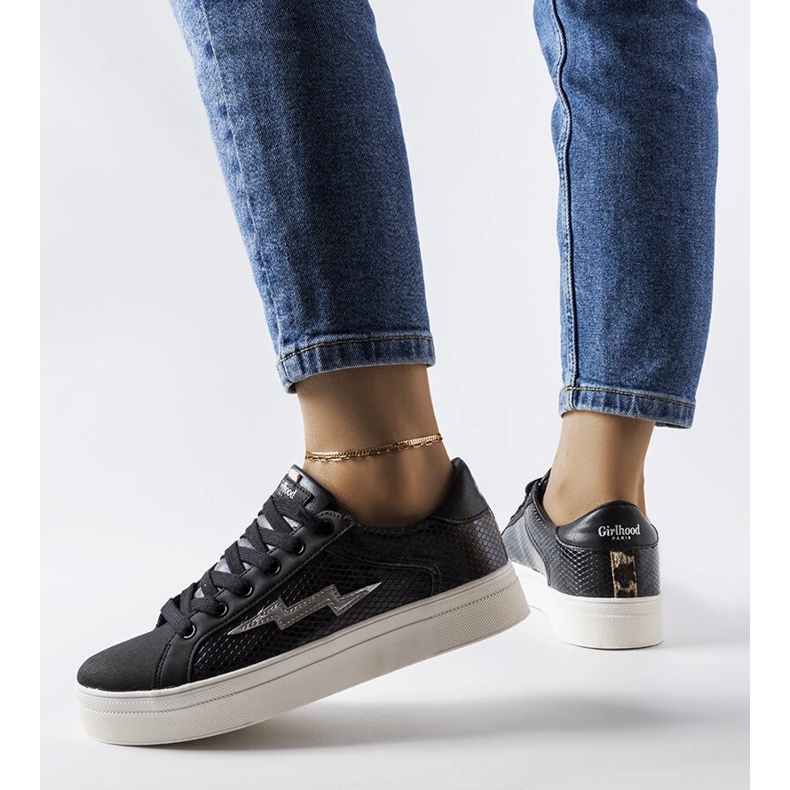 Sneaker Vernadeau in similpelle di serpente nera nero 1