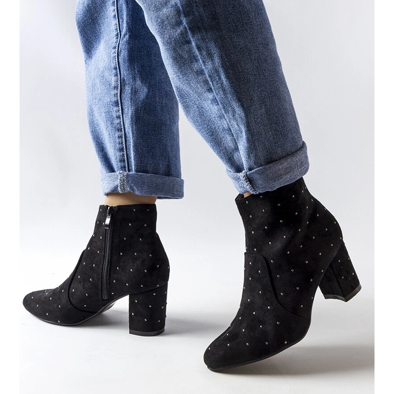 Stivali Suvi in camoscio nero con strass 1