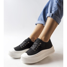 Inna Sneakers nere e suole spesse di Wallace nero 1