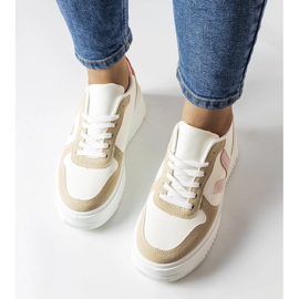 Sneakers bianche con inserto in Plouffe rosa bianco 1