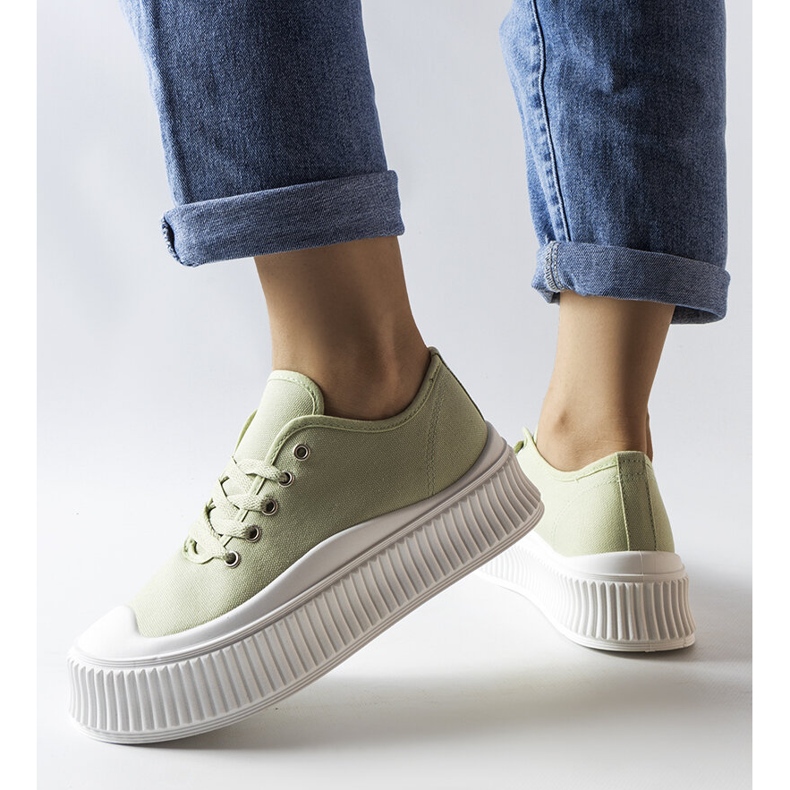 Sneakers verdi con suole spesse di Wallace verde 1