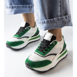 Sneakers con plateau bianche e verdi di Doirons verde 1