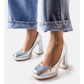 Décolleté argento con tacco alto di Mailly d'argento 1