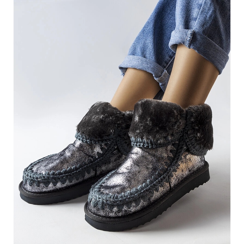 Stivali isolanti Eskimo grigio metallizzato di Maggi 1