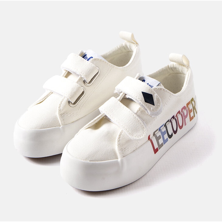 Scarpe da ginnastica bianche con velcro per bambini Lee Cooper bianco 1
