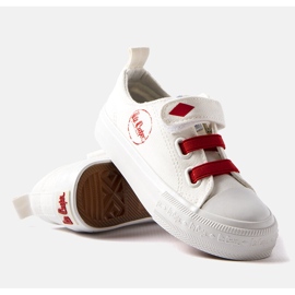 Sneakers da bambino Lee Cooper bianche e rosse bianco 1