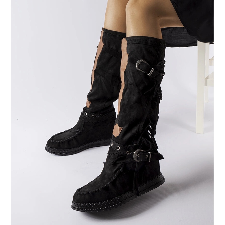 Inna Stivali neri con zeppa indoor di Filiberta nero 1