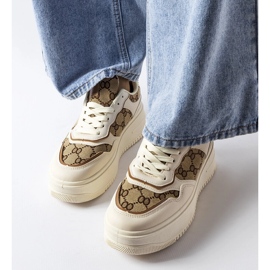Inna Sneakers beige decorate con il monogramma Conte 1