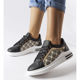 Inna Sneakers nere con inserto oro di Agostina nero 1
