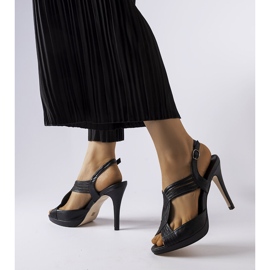 Sandali neri Tougas con tacco alto nero 1