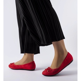 Ballerine rosse con zirconi Larissa rosso 1