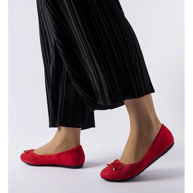 Ballerine rosse con zirconi Larissa rosso 1
