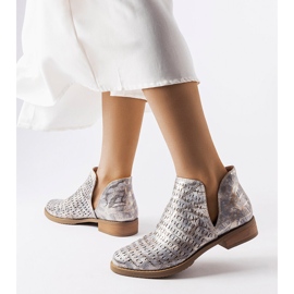 Stivali traforati metallici di Giuseppina Chelsea boots d'argento 1