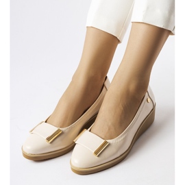 Inna Ballerine beige con soletta in pelle di Kajla 1