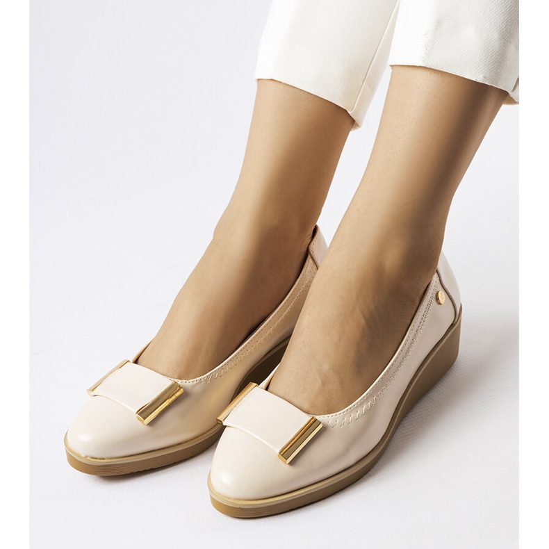 Inna Ballerine beige con soletta in pelle di Kajla 1