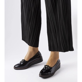 Ballerine in vernice nera con decorazione Mellori nero 1
