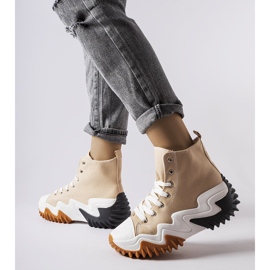 Scarpe da ginnastica beige con suola spessa di Toro 1