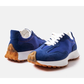 Sneakers da uomo di colore blu navy e arancione di Dorolis arancia 1