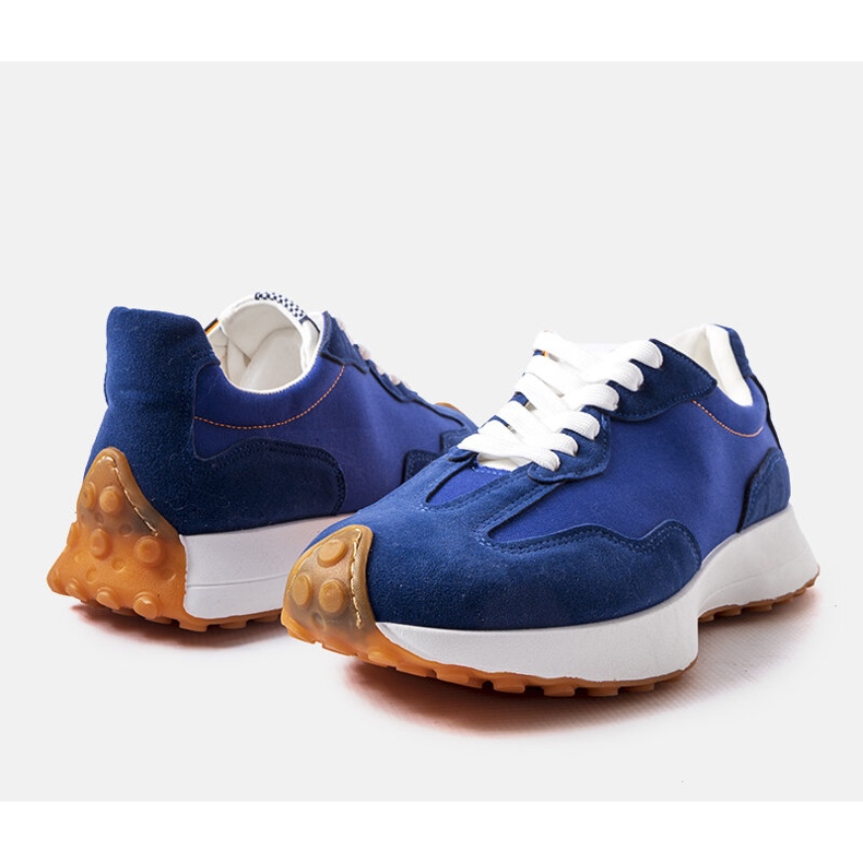 Sneakers da uomo di colore blu navy e arancione di Dorolis arancia 1
