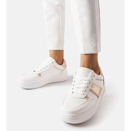 Sneakers sportive bianche e dorate di Parma bianco 1