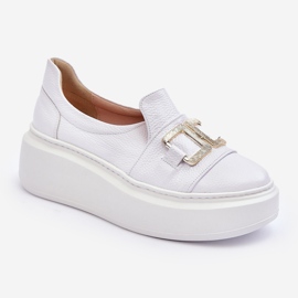 Lewski Shoes Scarpe da Donna in Pelle con Plateau, Bianco Lewski 3398/2 1
