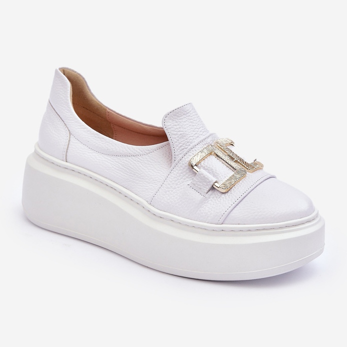 Lewski Shoes Scarpe da Donna in Pelle con Plateau, Bianco Lewski 3398/2 1
