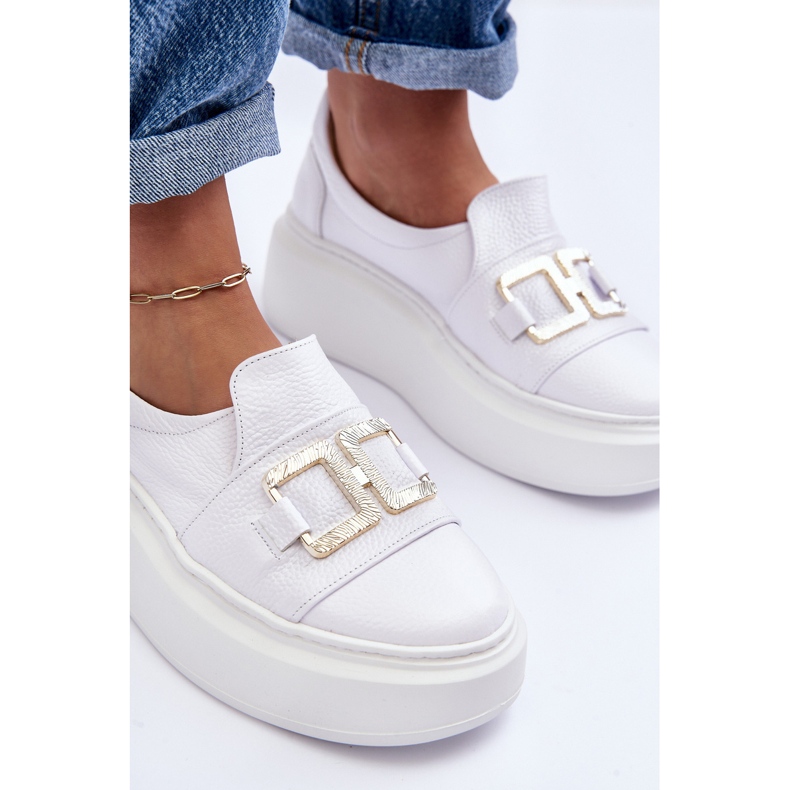 Lewski Shoes Scarpe da Donna in Pelle con Plateau, Bianco Lewski 3398/2 2