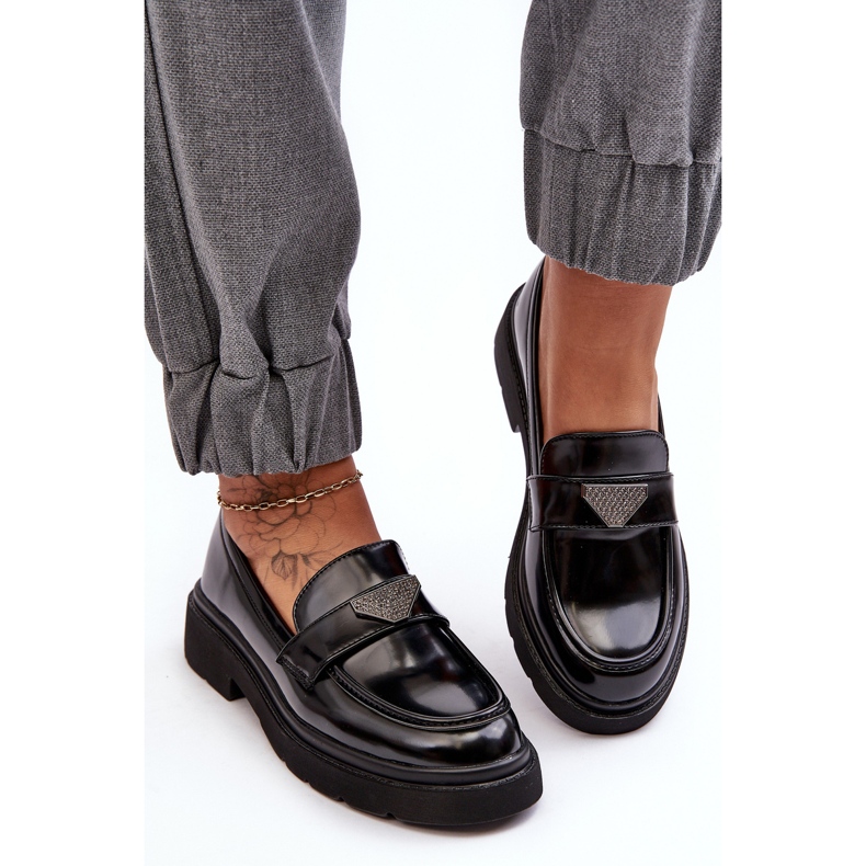 Scarpe mocassini con tacco piatto da donna Nere Venla nero 2