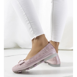 Mocassini Catania in pelle rosa 1