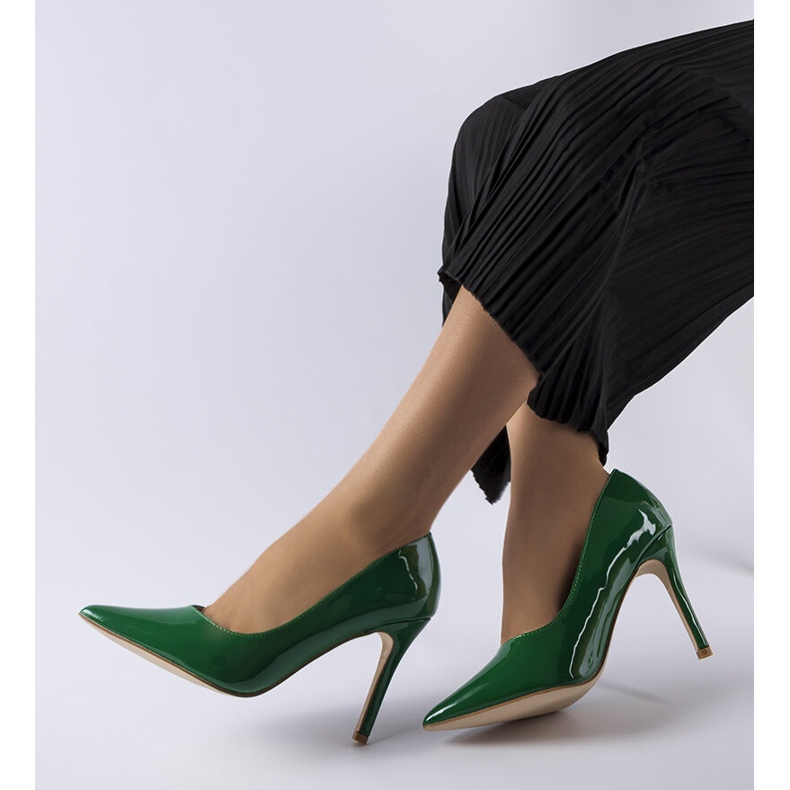 Tacchi alti Duerr laccati verdi verde 2