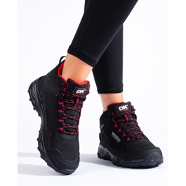 Scarpe alte da trekking da donna DK nere e rosse nero 2