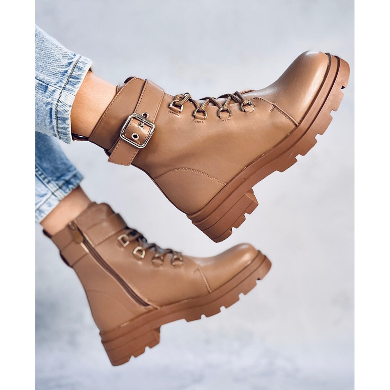 Stivali militari Pomona Camel beige 2