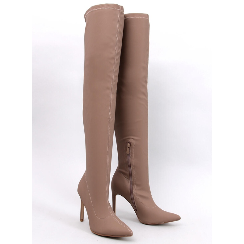 Stivali a stiletto Dearica color kaki beige 1
