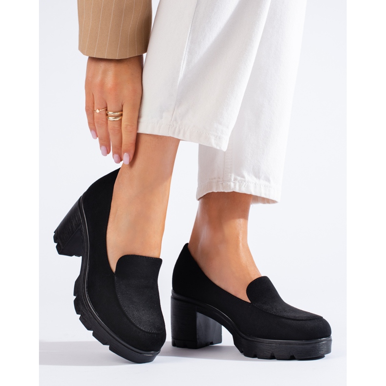W. Potocki Scarpe da donna in camoscio con tacco alto Potocki nero 1