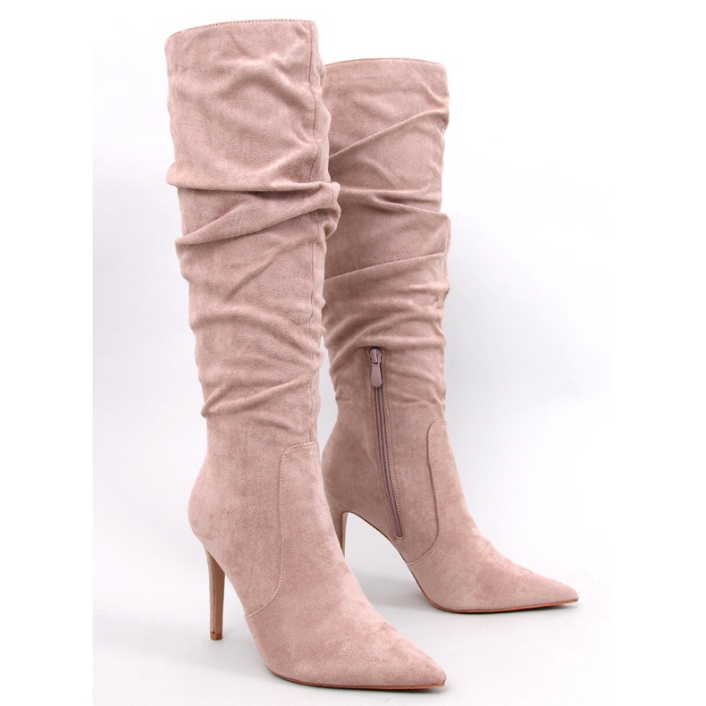 Stivali classici con tacco alto Danielle Khaki beige 1