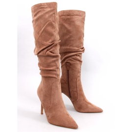 Classici stivali a stiletto Danielle Camel marrone 1