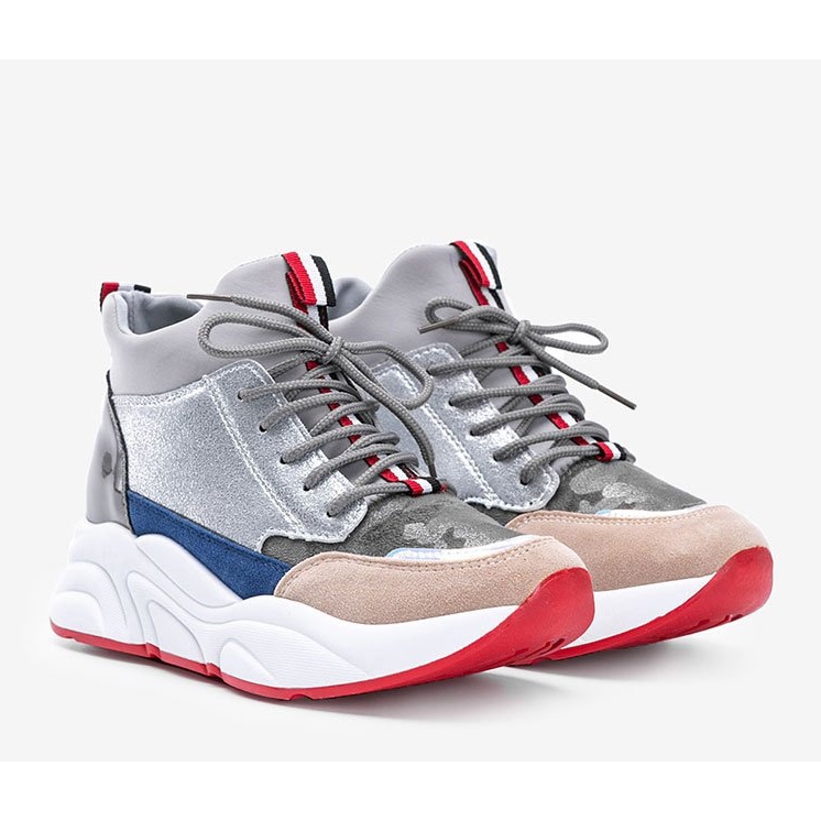 Sneakers grigie su una spessa suola Cassadi grigio 1
