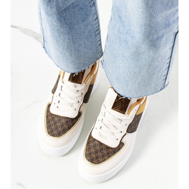 Sneakers Manal da donna beige bianca marrone 1